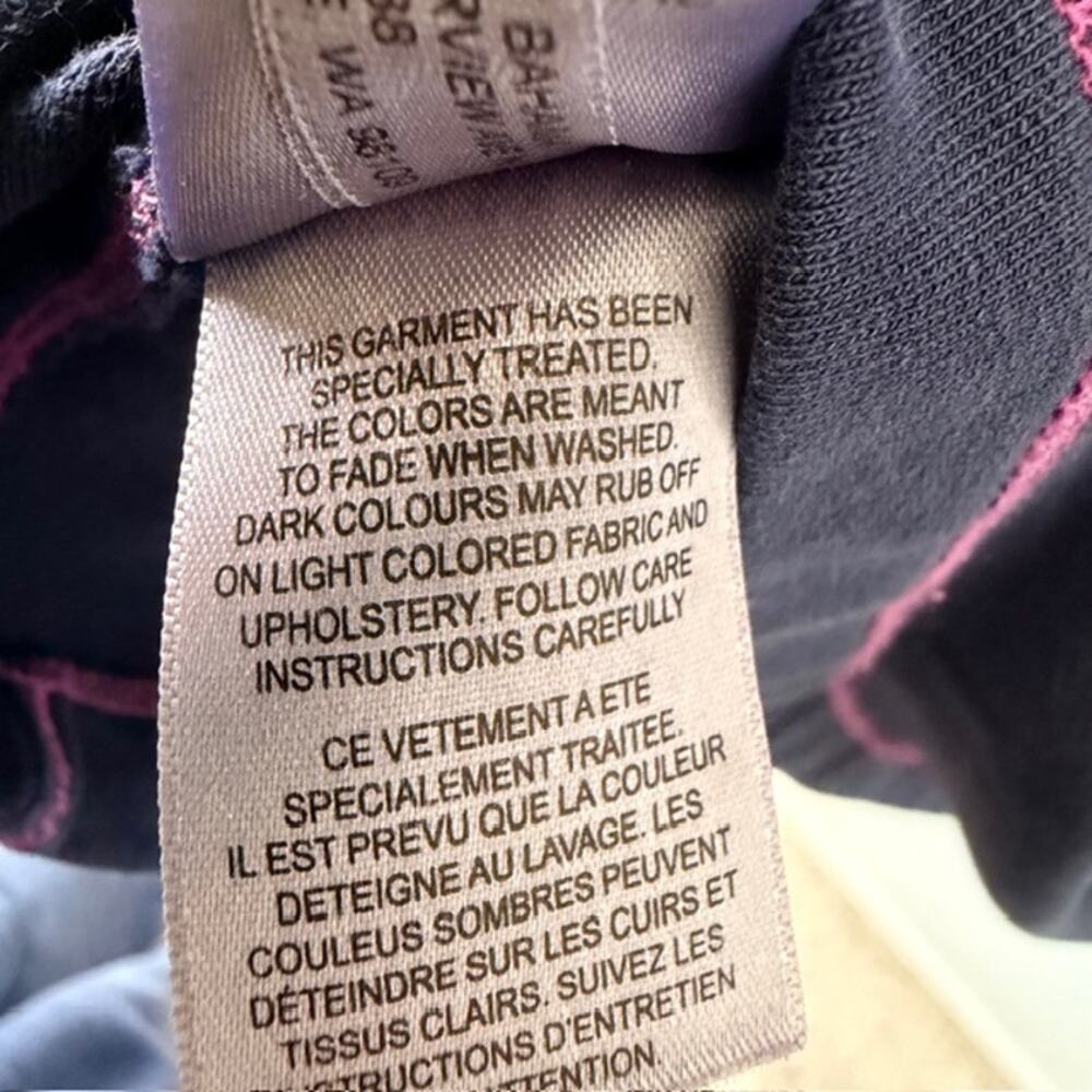 Tommy Bahama Sweatshirt Dress 1/2 Zip Blue w/Exposed Pink Stitching Women's M - Picture 9 of 13